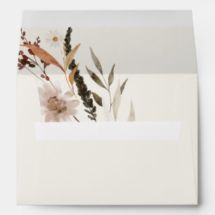 Autumn Wildflower   Beige Wedding Invitation Envelope