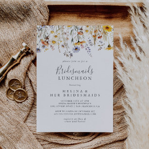 Autumn Wildflower Bridesmaids Luncheon Shower Invitation