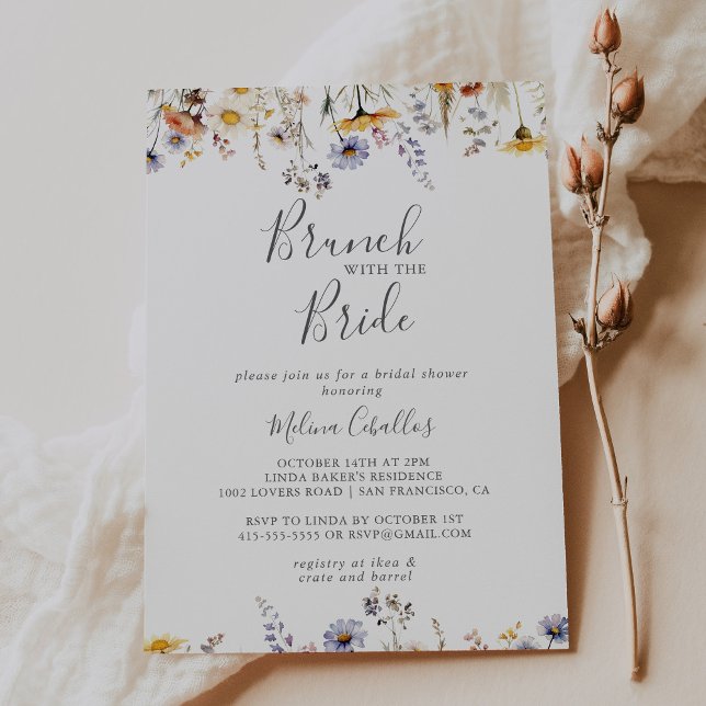 Autumn Wildflower Brunch with the Bride Shower Invitation (Creator Uploaded)