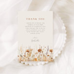 Autumn Wildflower Field Baby Shower Thank You Card<br><div class="desc">Celebrate the arrival of your little wildflower with this cute fall themed baby shower invitation! Featuring a dreamy wildflower meadow design with soft delicate neutral coloured tiny wildflowers on a field,  this invitation perfectly captures the warmth and cosiness of the autumn season.</div>