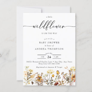 Autumn Wildflower   Floral Baby Shower Invitation