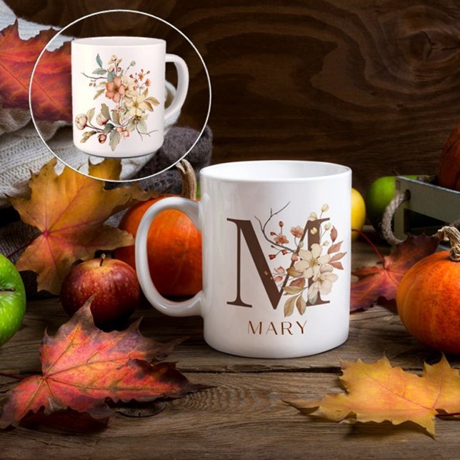 Autumn Wildflower Garden Initial M Coffee Mug (Creator Uploaded)