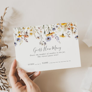 Autumn Wildflower Guess How Many Game Card