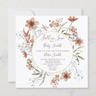 Autumn Wildflower Watercolor Baby Shower Invite