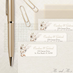 Autumn Wildflowers Address Label Return Address Label