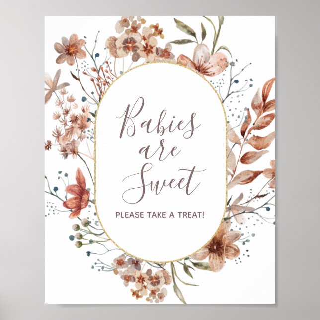 Autumn Wildflowers Babies Are Sweet Poster (Front)