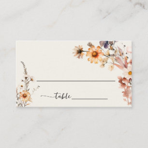 Autumn Wildflowers Boho Wedding Guest Name Place Card