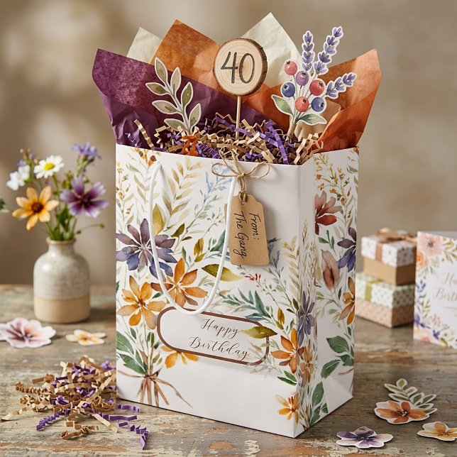 Autumn wildflowers custom medium gift bag (Creator Uploaded)