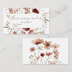 Autumn Wildflowers Guess How Many Candies Enclosure Card