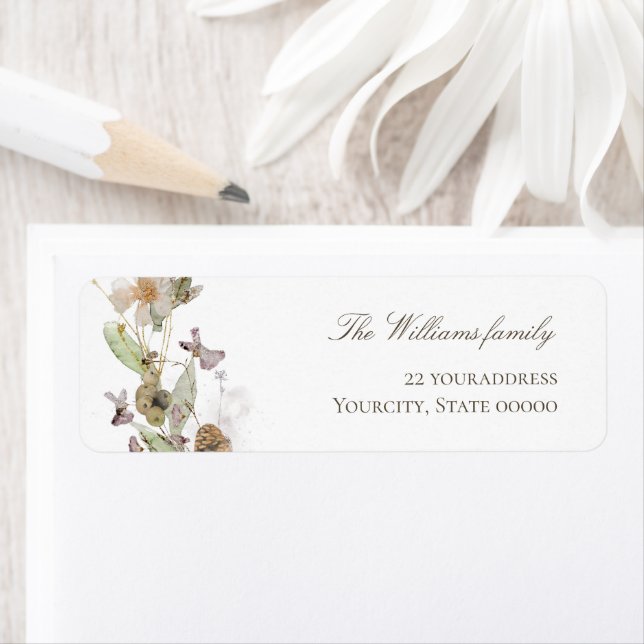 autumn wildflowers label return address label (Insitu)
