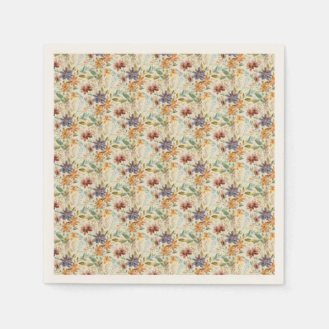 Autumn wildflowers pattern napkin (Front)