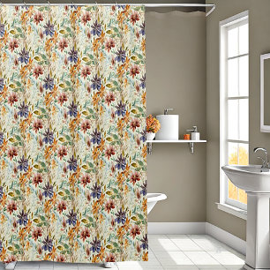Autumn wildflowers pattern shower curtain