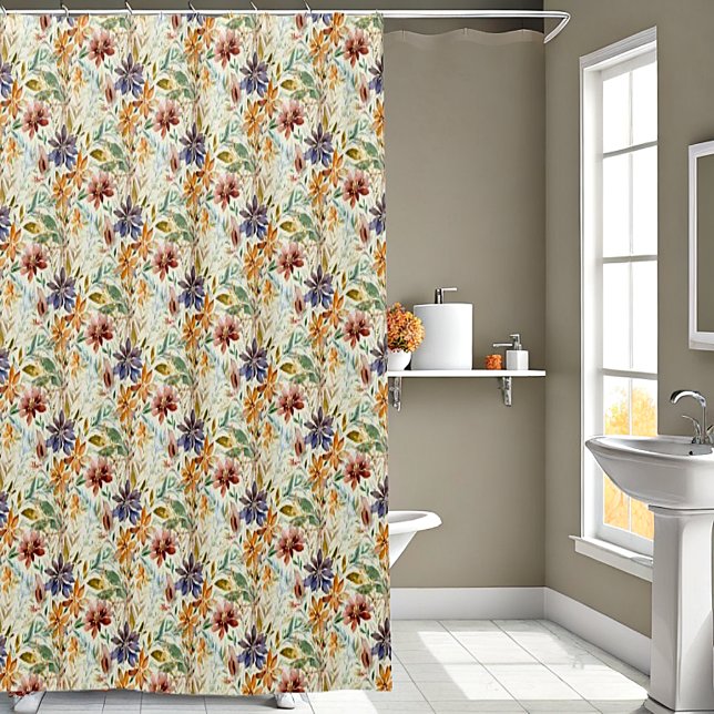 Autumn wildflowers pattern shower curtain (Creator Uploaded)