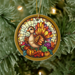 Autumn Wildlife Ceramic Ornament