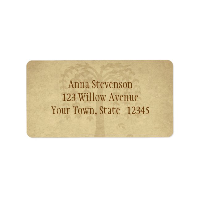Autumn Willow Tree Label (Front)