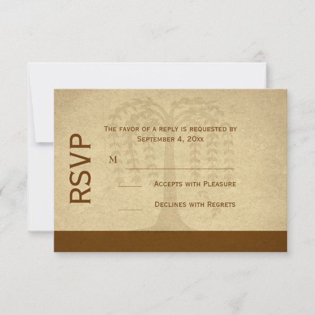 Autumn Willow Tree RSVP Card (Front)