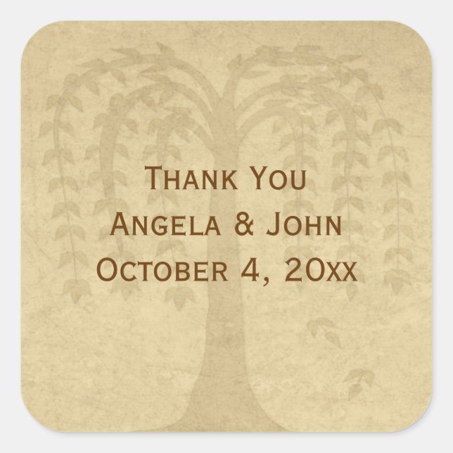 Autumn Willow Tree Sticker (Front)
