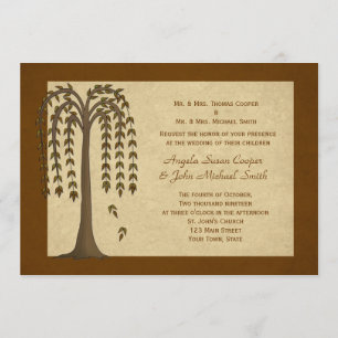 Autumn Willow Tree Wedding Invitation