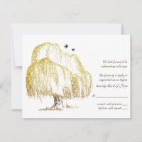 Autumn Willow Tree Wedding Response Card