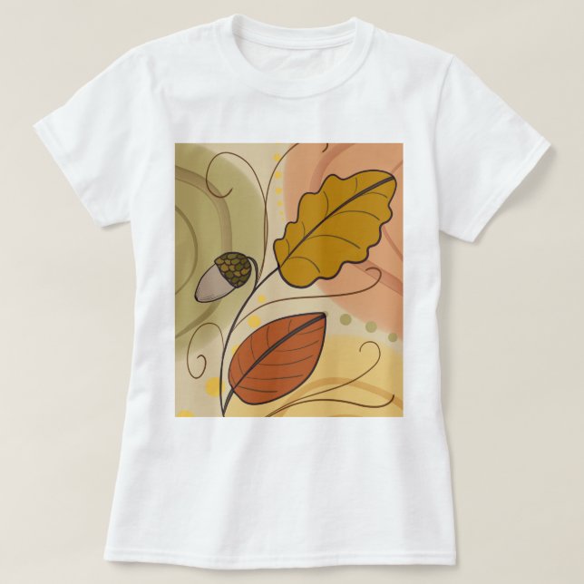 Autumn Wind Leaves T-Shirt (Design Front)