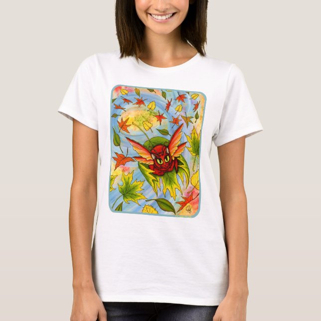 Autumn Winds Fairy Cat Fantasy Art Shirt (Front)