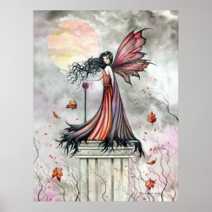 Autumn Winds Gothic Fairy Poster