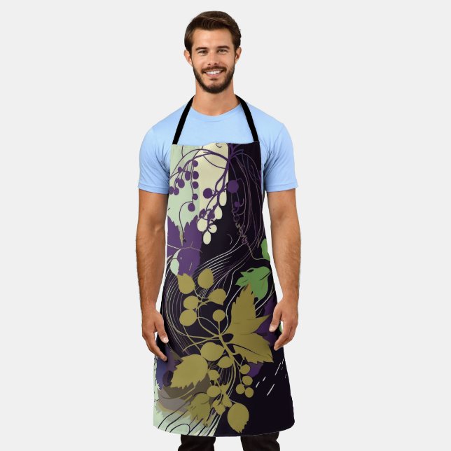 Autumn Wine Leaves Apron (Worn)