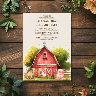 Autumn Winter Fall Farm Wedding Invitation