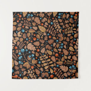 Autumn Winter Plants: Vintage Pattern Tapestry