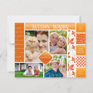 Autumn Wishes Family Photo Cosy Fall Season Holiday Card