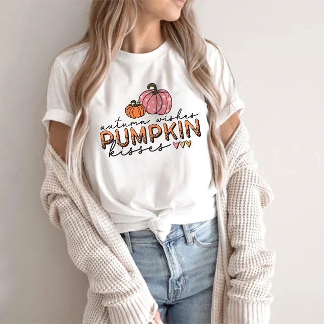 Autumn wishes pumpkin kisses T-shirt Autumn (Creator Uploaded)