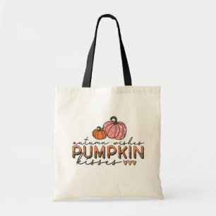 Autumn Wishes Pumpkin Kisses  Tote Bag