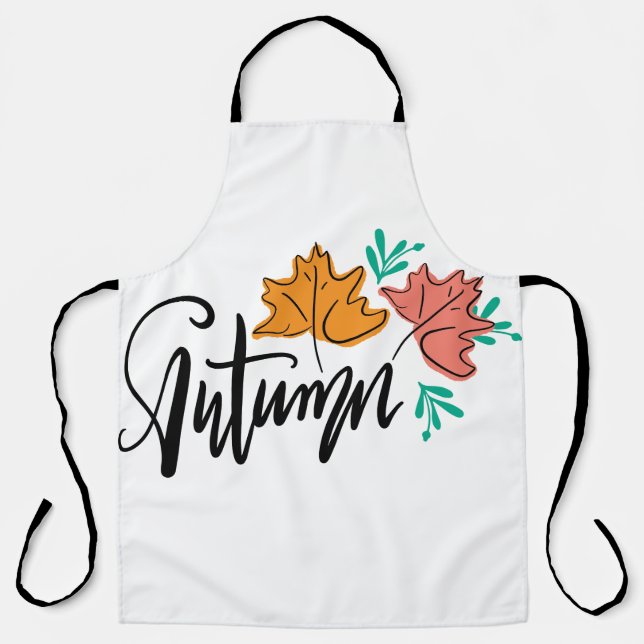 Autumn with Leaves Apron (Front)