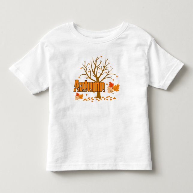 Autumn With Tree & Leaves Toddler Tee (Front)