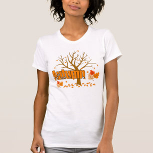 Autumn With Tree & Leaves Women's Tee