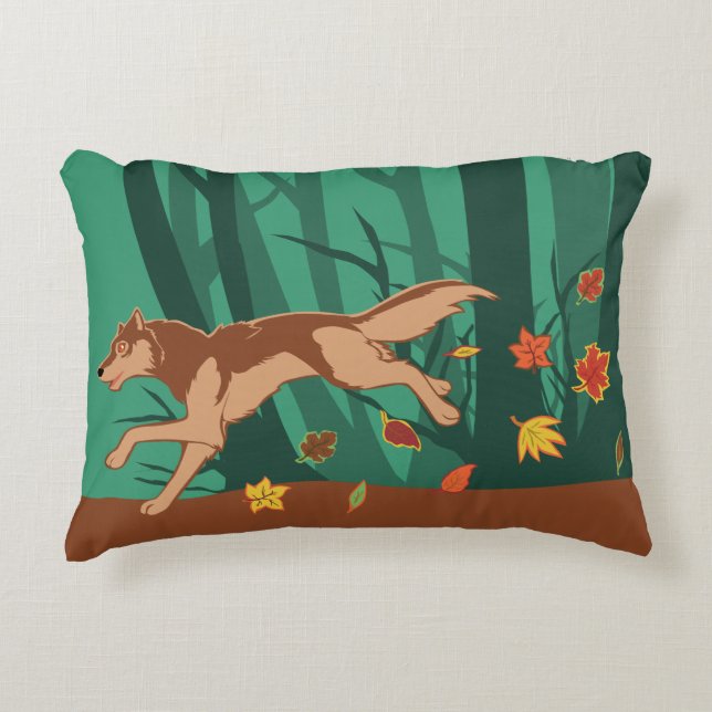 Autumn Wolf Decorative Cushion (Front)