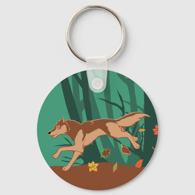 Autumn Wolf Key Ring (Front)