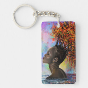 Autumn Woman Keychain - Painting