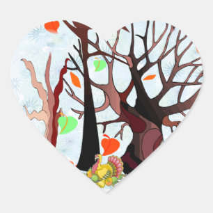 Autumn Wonderland - Heart Sticker