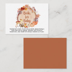 Autumn Woodland Animals Books For Baby Shower Enclosure Card