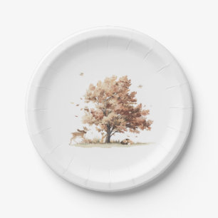 Autumn Woodland Animals Paper Plate