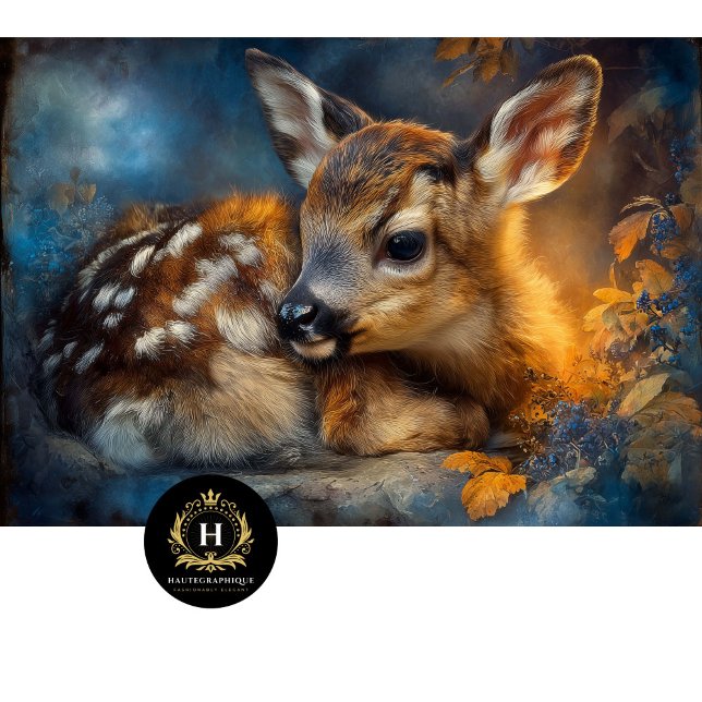 Autumn Woodland Baby Fawn Portrait Tissue Paper (Creator Uploaded)