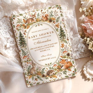 Autumn Woodland Baby Shower Invitation
