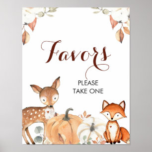Autumn Woodland Baby Shower Party Favours Sign