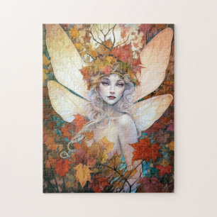 Autumn Woodland Fairy Fantasy Art Jigsaw Puzzle