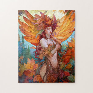 Autumn Woodland Fairy Fantasy Art Jigsaw Puzzle