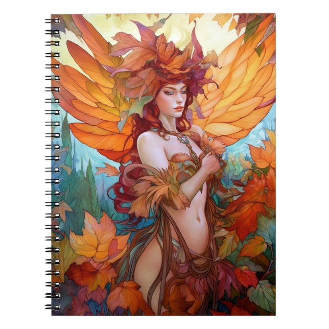 Autumn Woodland Fairy Fantasy Art Notebook (Front)