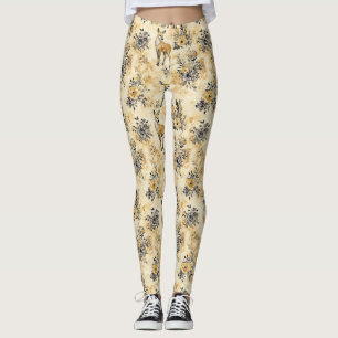 Autumn Woodland Fawn Pattern Leggings