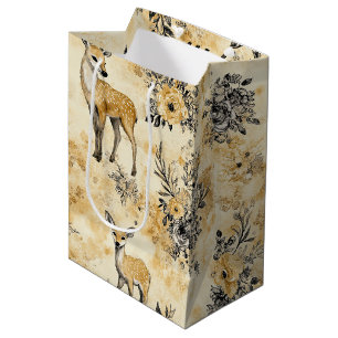 Autumn Woodland Fawn Pattern Medium Gift Bag