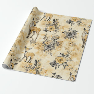 Autumn Woodland Fawn Pattern Wrapping Paper